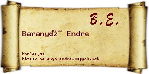 Baranyó Endre névjegykártya
