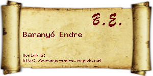 Baranyó Endre névjegykártya